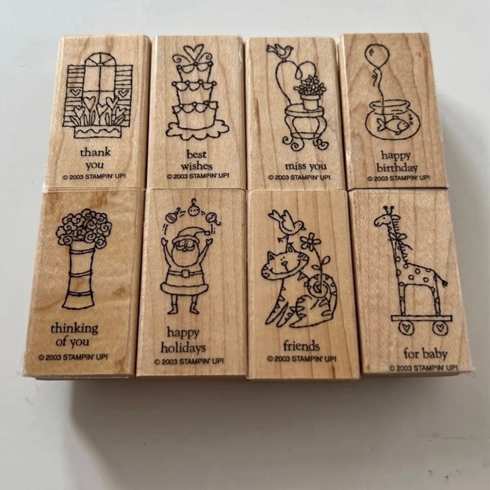 Stampin’ Up! - Little Hellos- Wood Mounted Set of 8.
